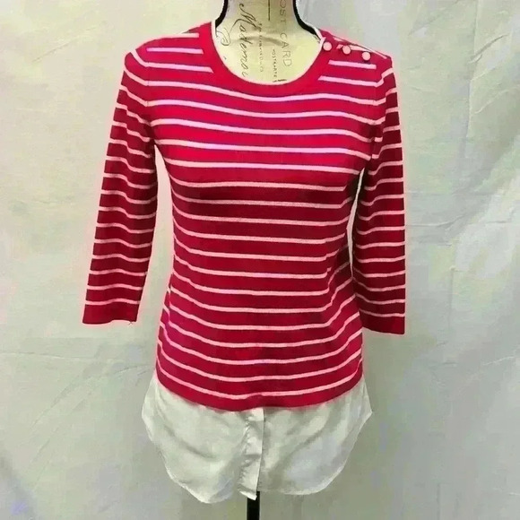 Karl Lagerfeld Paris Pink and White Sweater - Picture 3 of 9